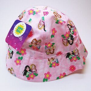 Disney Princess Pink Bucket Hat With Strap Toddler Size UPF 50+